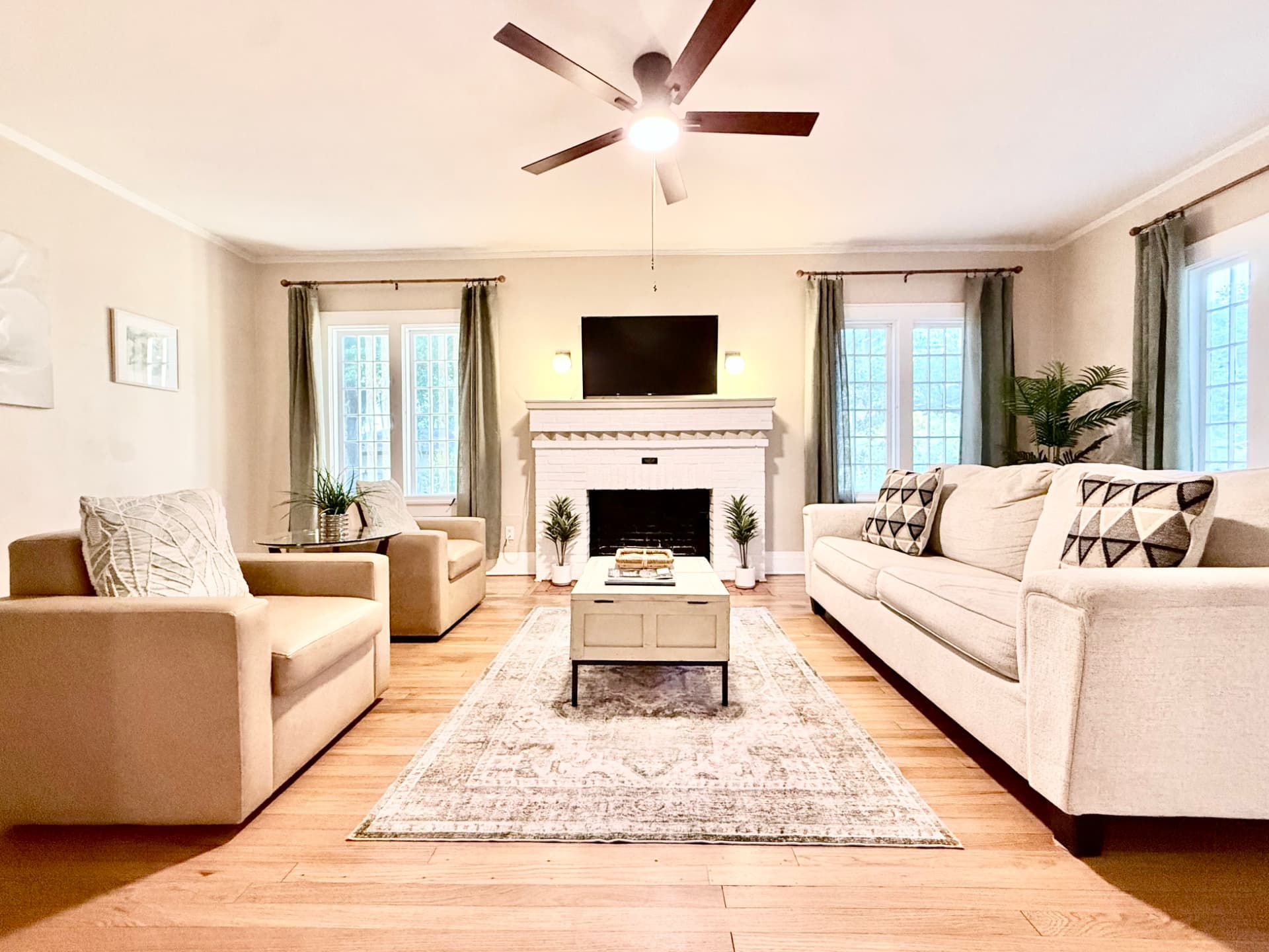 Elevated InHome living room with warm light